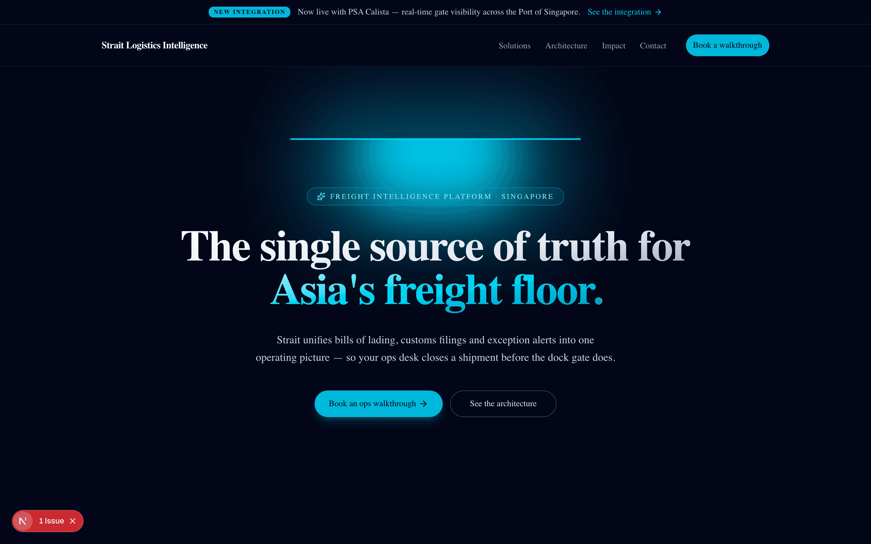 Strait Logistics Intelligence — freight ops platform